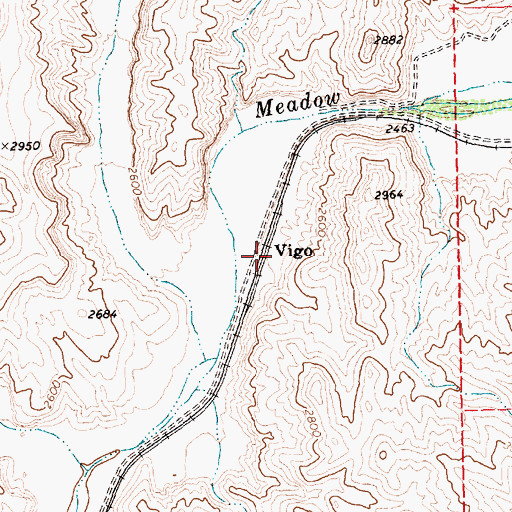 Topographic Map of Vigo, NV