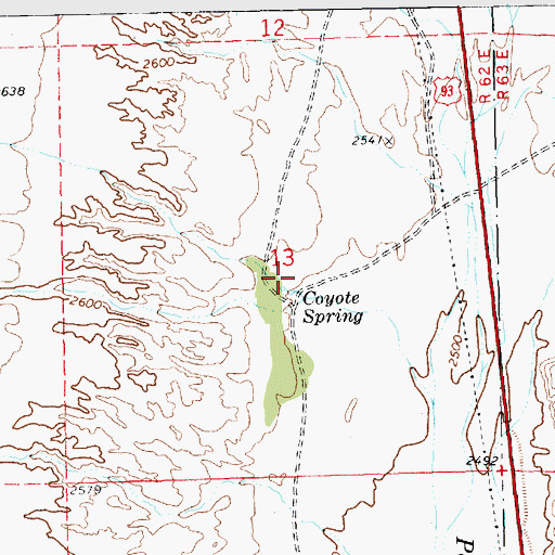 Topographic Map of Coyote Holes (historical), NV