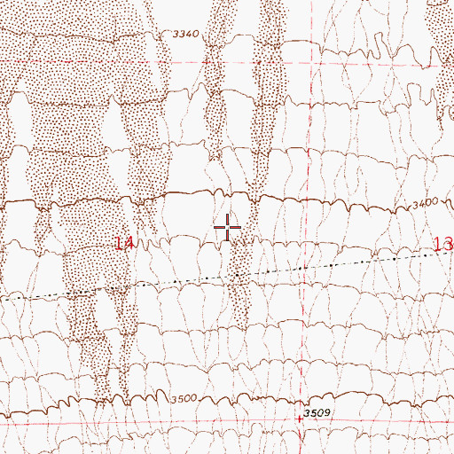 Topographic Map of Mesquit Springs, NV
