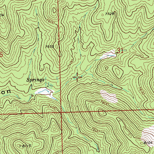 Topographic Map of North Fork Serviceberry Canyon, NV