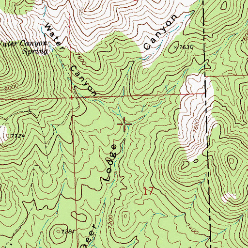 Topographic Map of Dursey Canyon, NV