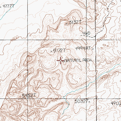 Topographic Map of Forbidden Arch, AZ