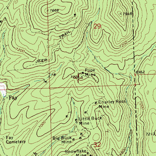 Topographic Map of Gatton Peak, NV