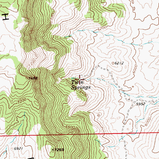Topographic Map of Twin Spring Reservoir, NV