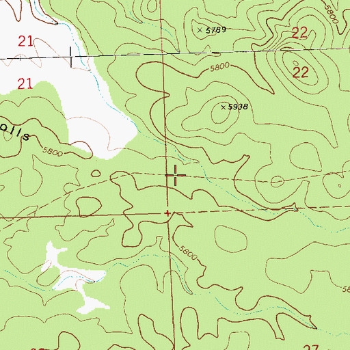 Topographic Map of Crow Corral, NV