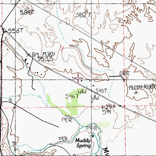 Topographic Map of Godfrey Ranch, NV