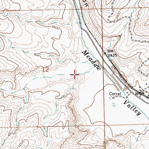Topographic Map of Deadman Canyon, NV