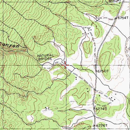Topographic Map of Natural Bridge Canyon, AZ