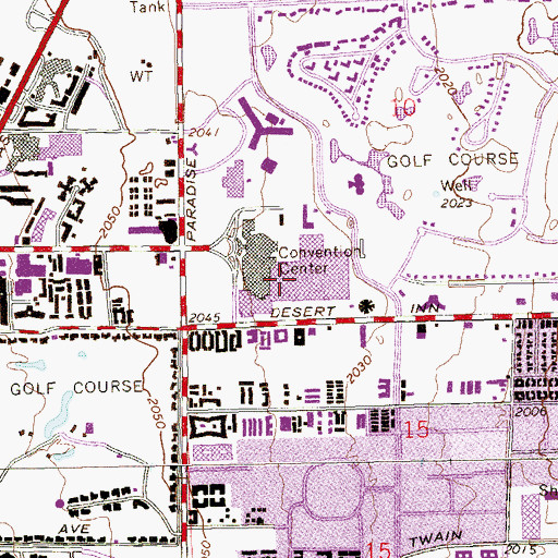 Topographic Map of Las Vegas Convention Center, NV