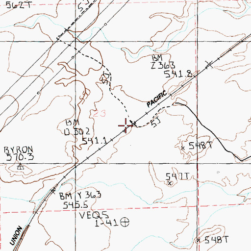 Topographic Map of Byron (historical), NV