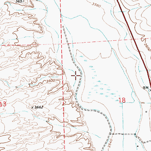 Topographic Map of Number Three Ditch, NV