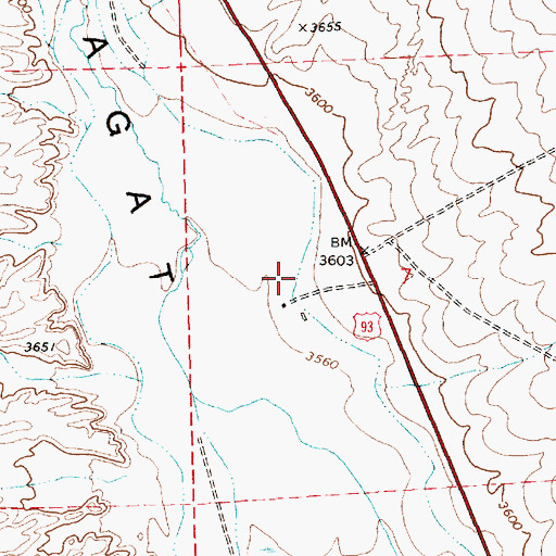 Topographic Map of Number Four Ditch, NV