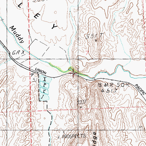 Topographic Map of The Narrows Dam Site Number One, NV