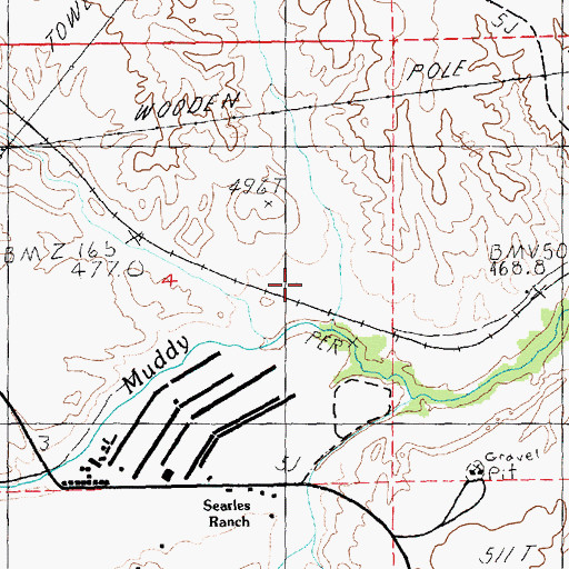 Topographic Map of Powers Ranch, NV