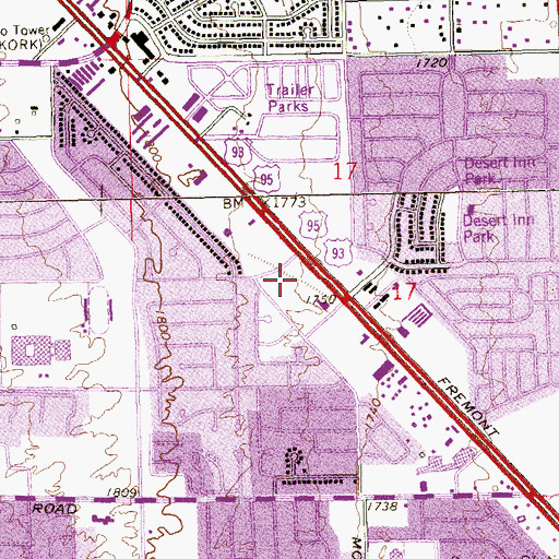 Topographic Map of Cow Spring, NV