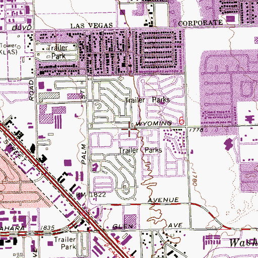 Topographic Map of Indian Spring (historical), NV