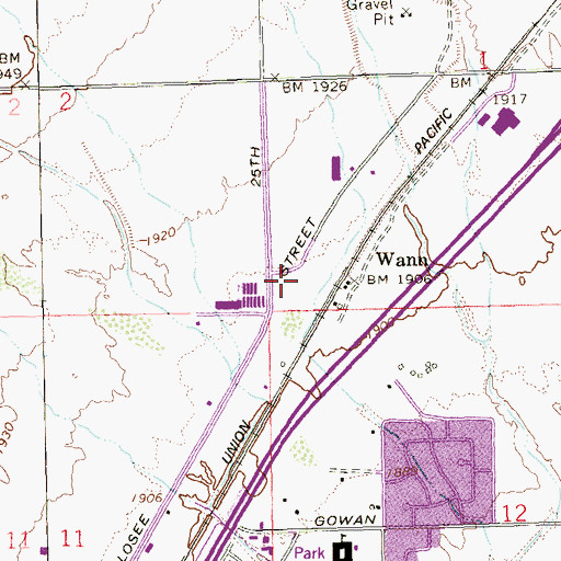 Topographic Map of Stewart (historical), NV