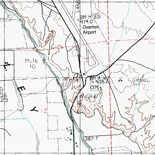 Topographic Map of Old Overton (historical), NV