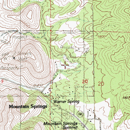 Topographic Map of Mountain Springs, NV