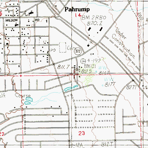 Topographic Map of Bennetts Ranch, NV