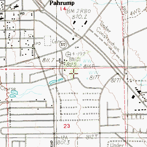 Topographic Map of Ivanpah Springs, NV