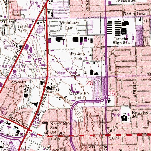 Topographic Map of Vegas Creek, NV