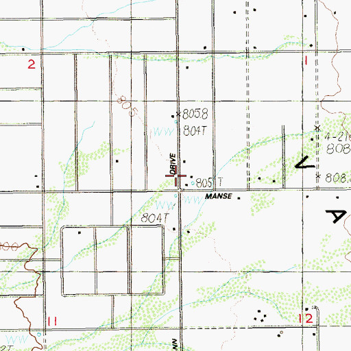 Topographic Map of Mankins Ranch, NV