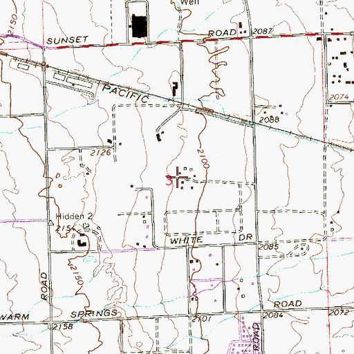 Topographic Map of Hidden Wells Ranch (historical), NV