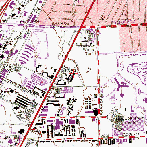 Topographic Map of KORK Radio Tower (historical), NV