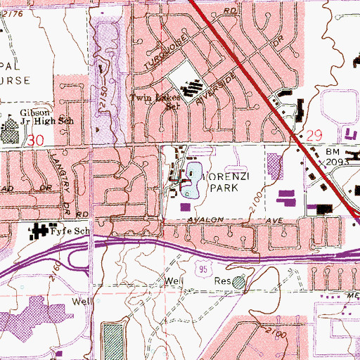 Topographic Map of Twin Lakes, NV