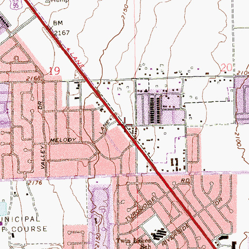 Topographic Map of Eastland Heights, NV