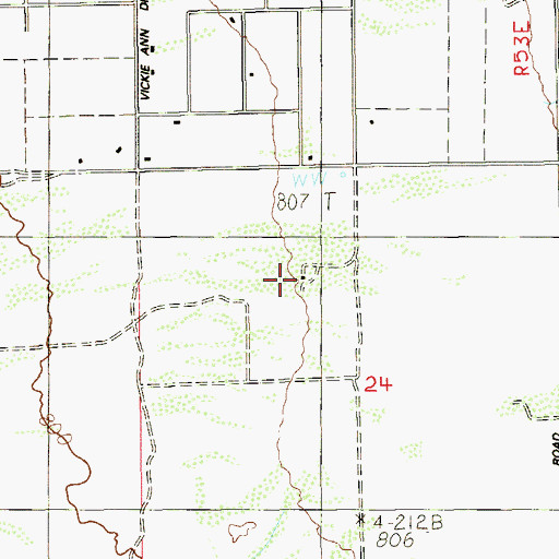 Topographic Map of Ward Ranch, NV