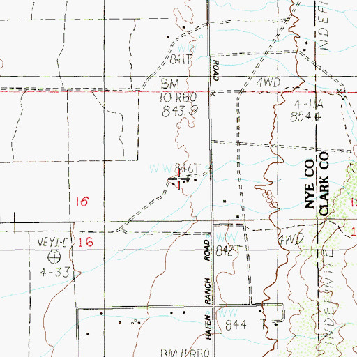 Topographic Map of Hafen Ranch, NV