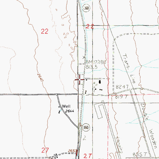 Topographic Map of Simpkins Daniels Ranch, NV