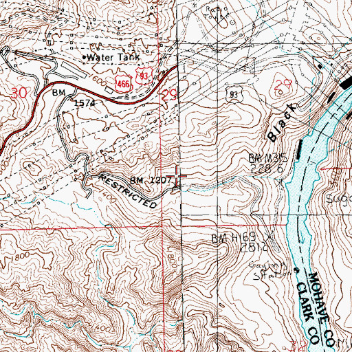 Topographic Map of Boulder Canyon Project, NV