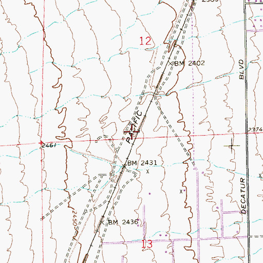 Topographic Map of Pierce, NV