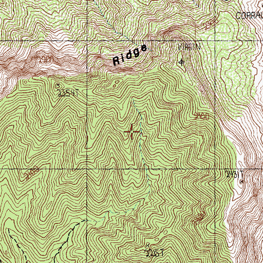 Topographic Map of Virgin Mountain Natural Area, NV