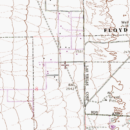Topographic Map of Tule Springs, NV