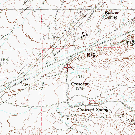 Topographic Map of Surveyors Spring, NV
