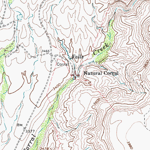 Topographic Map of Natural Corral, AZ
