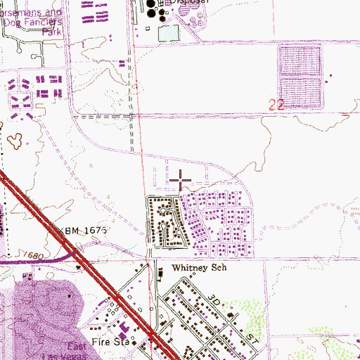 Topographic Map of Whitney Airport (historical), NV