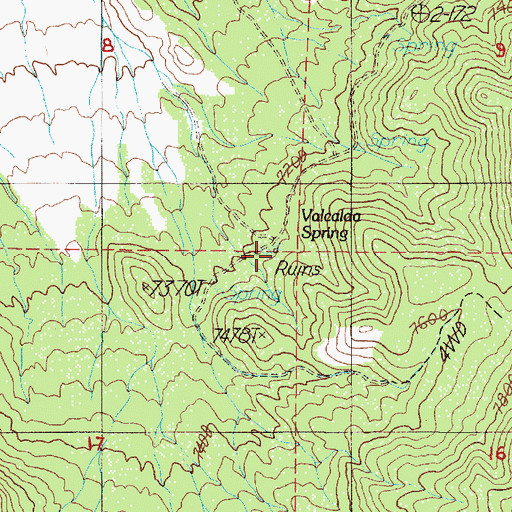 Topographic Map of Valcalda (historical), NV