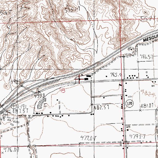Topographic Map of Carmen Plaza, NV