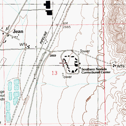 Topographic Map of Nevada State Prison, NV