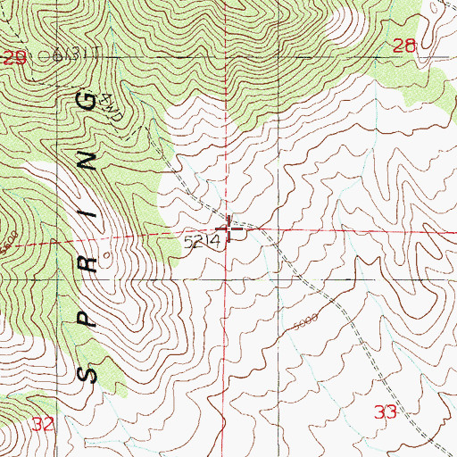 Topographic Map of Hampton Spring, NV