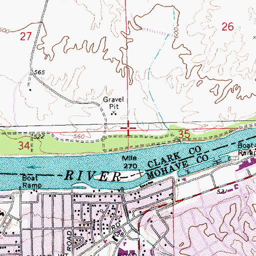 Topographic Map of Home Spring, NV