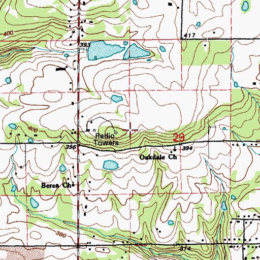 Topographic Map of KKSY-FM (Bald Knob), AR