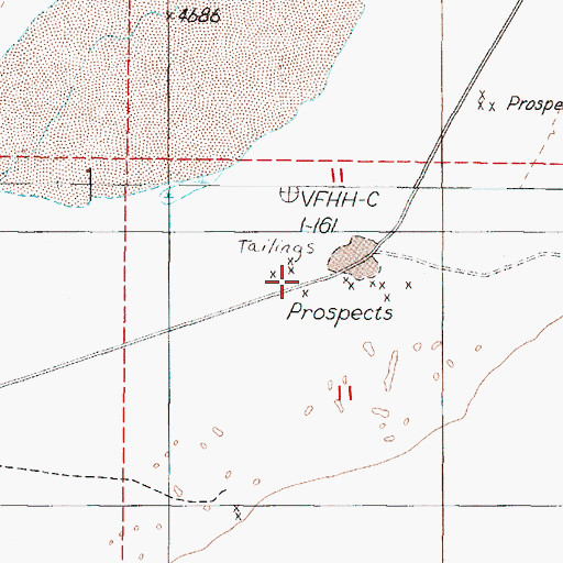 Topographic Map of Pacific Borax Companys Mill (historical), NV