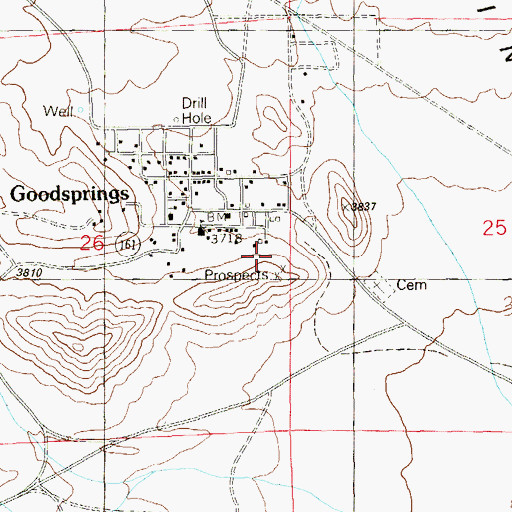Topographic Map of New England Mining Companys Spring, NV