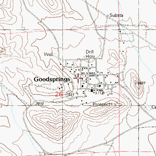 Topographic Map of Good Spring, NV